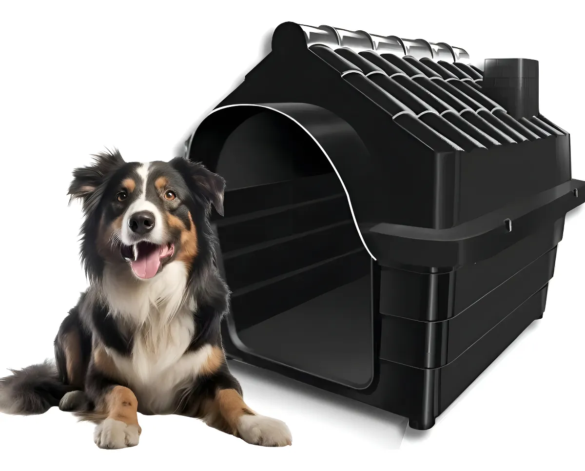 Casinha Casa Cachorro Cães Plástico Protege Rinopet N6 Black