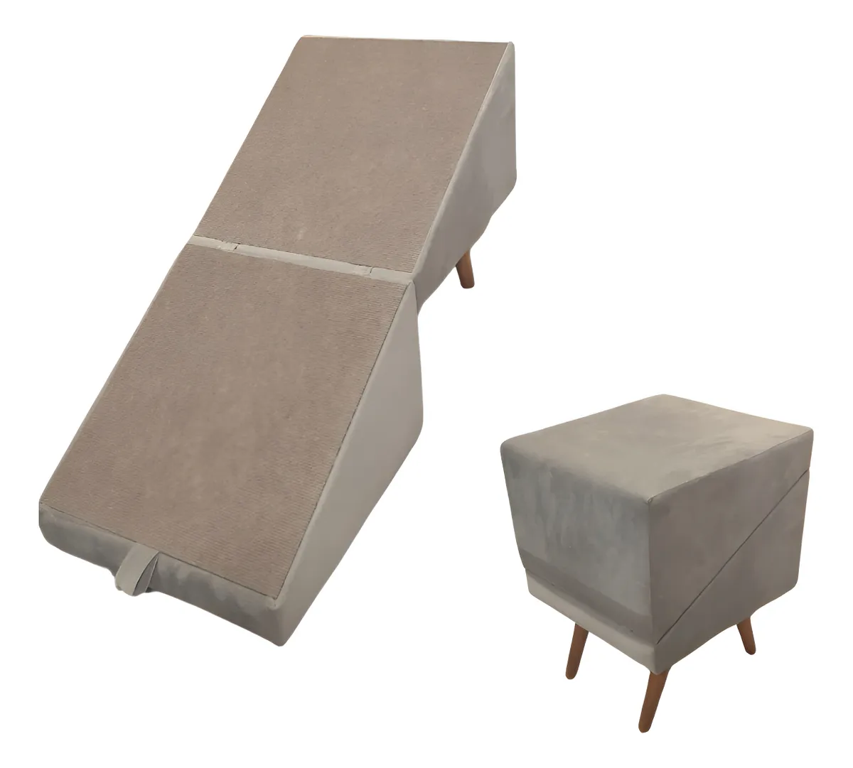 Rampa Escada Pet Móvel Puff Cachorro Gato Antiderrapante