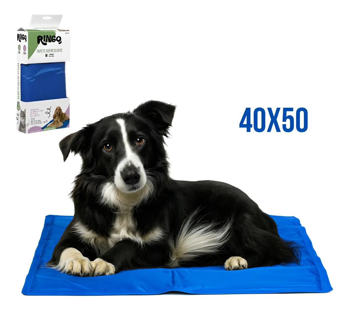 Tapete Gelado Refrescante Pet Azul 40x50 Conforto E Frescor Para Seu Pet Mantenha Seu Melhor Amigo Sempre Fresco E Confortável